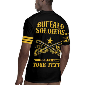 Personalized Afro Buffalo Soldiers Rugby Jersey BSMC United States Army Black