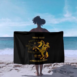 Personalized Afro Buffalo Soldiers Sarong BSMC United States Army Black