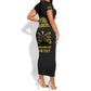 Personalized Afro Buffalo Soldiers Short Sleeve Bodycon Dress BSMC United States Army Black LT14