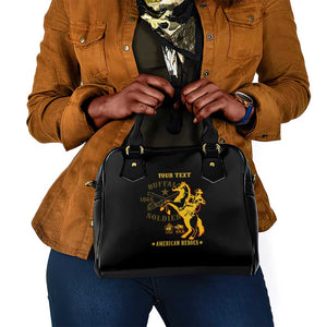 Personalized Afro Buffalo Soldiers Shoulder Handbag BSMC United States Army Black