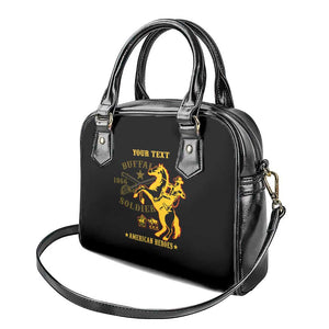 Personalized Afro Buffalo Soldiers Shoulder Handbag BSMC United States Army Black