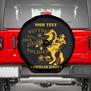 Personalized Afro Buffalo Soldiers Spare Tire Cover BSMC United States Army Black