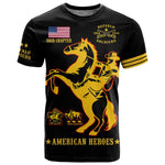 Personalized Afro Buffalo Soldiers T shirt BSMC United States Army Black