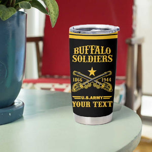 Personalized Afro Buffalo Soldiers Tumbler Cup BSMC United States Army Black