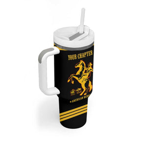 Personalized Afro Buffalo Soldiers Tumbler With Handle BSMC United States Army Black