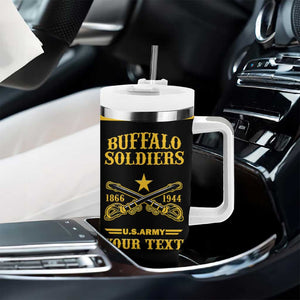 Personalized Afro Buffalo Soldiers Tumbler With Handle BSMC United States Army Black