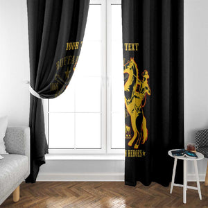 Personalized Afro Buffalo Soldiers Window Curtain BSMC United States Army Black