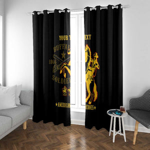 Personalized Afro Buffalo Soldiers Window Curtain BSMC United States Army Black