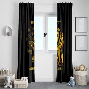 Personalized Afro Buffalo Soldiers Window Curtain BSMC United States Army Black