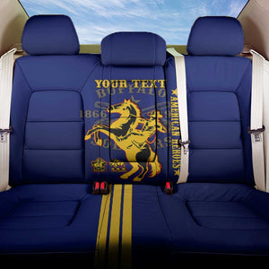 Personalized Afro Buffalo Soldiers Back Car Seat Cover BSMC United States Army Blue