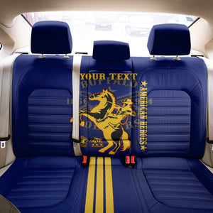 Personalized Afro Buffalo Soldiers Back Car Seat Cover BSMC United States Army Blue