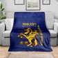 Personalized Afro Buffalo Soldiers Blanket BSMC United States Army Blue