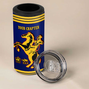 Personalized Afro Buffalo Soldiers 4 in 1 Can Cooler Tumbler BSMC United States Army Blue LT14