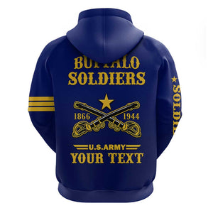 Personalized Afro Buffalo Soldiers Hoodie BSMC United States Army Blue