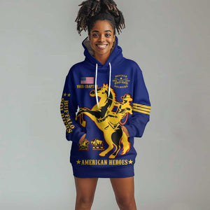 Personalized Afro Buffalo Soldiers Hoodie Dress BSMC United States Army Blue