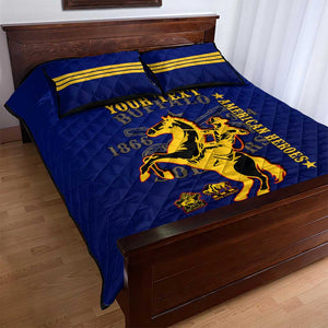 Personalized Afro Buffalo Soldiers Quilt Bed Set BSMC United States Army Blue