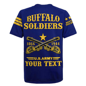 Personalized Afro Buffalo Soldiers Rugby Jersey BSMC United States Army Blue