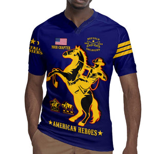 Personalized Afro Buffalo Soldiers Rugby Jersey BSMC United States Army Blue