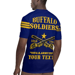 Personalized Afro Buffalo Soldiers Rugby Jersey BSMC United States Army Blue