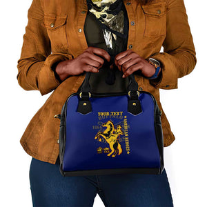 Personalized Afro Buffalo Soldiers Shoulder Handbag BSMC United States Army Blue