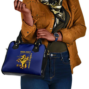 Personalized Afro Buffalo Soldiers Shoulder Handbag BSMC United States Army Blue