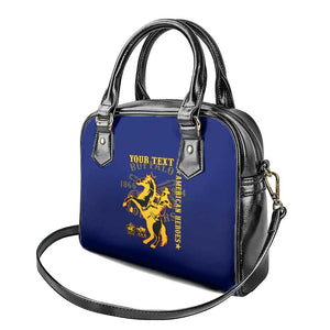 Personalized Afro Buffalo Soldiers Shoulder Handbag BSMC United States Army Blue