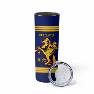 Personalized Afro Buffalo Soldiers Skinny Tumbler BSMC United States Army Blue