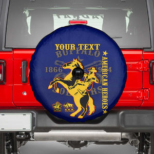 Personalized Afro Buffalo Soldiers Spare Tire Cover BSMC United States Army Blue