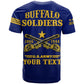 Personalized Afro Buffalo Soldiers T shirt BSMC United States Army Blue