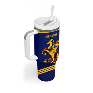 Personalized Afro Buffalo Soldiers Tumbler With Handle BSMC United States Army Blue