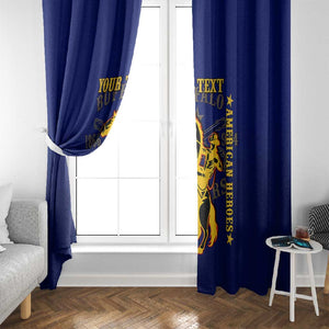 Personalized Afro Buffalo Soldiers Window Curtain BSMC United States Army Blue