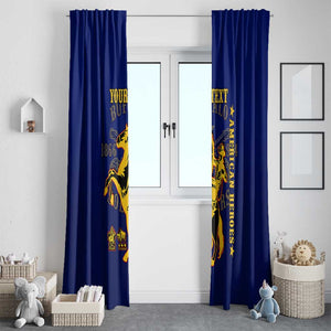 Personalized Afro Buffalo Soldiers Window Curtain BSMC United States Army Blue