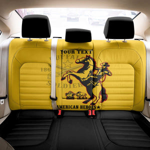 Personalized Afro Buffalo Soldiers Back Car Seat Cover BSMC United States Army Yellow