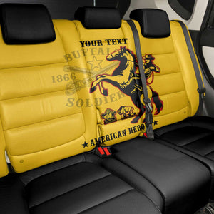 Personalized Afro Buffalo Soldiers Back Car Seat Cover BSMC United States Army Yellow