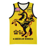 Personalized Afro Buffalo Soldiers Basketball Jersey BSMC United States Army Yellow LT14