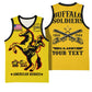 Personalized Afro Buffalo Soldiers Basketball Jersey BSMC United States Army Yellow LT14