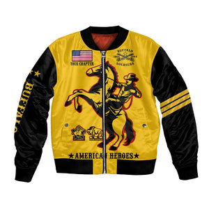 Personalized Afro Buffalo Soldiers Bomber Jacket BSMC United States Army Yellow