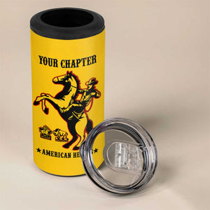 Personalized Afro Buffalo Soldiers 4 in 1 Can Cooler Tumbler BSMC United States Army Yellow LT14