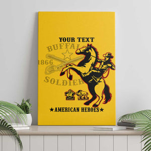 Personalized Afro Buffalo Soldiers Canvas Wall Art BSMC United States Army Yellow