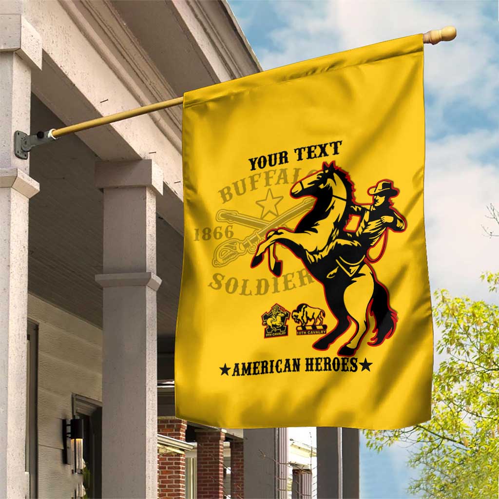 Personalized Afro Buffalo Soldiers Garden Flag BSMC United States Army Yellow