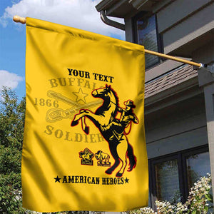 Personalized Afro Buffalo Soldiers Garden Flag BSMC United States Army Yellow