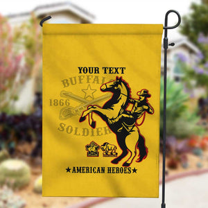 Personalized Afro Buffalo Soldiers Garden Flag BSMC United States Army Yellow