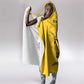 Personalized Afro Buffalo Soldiers Hooded Blanket BSMC United States Army Yellow
