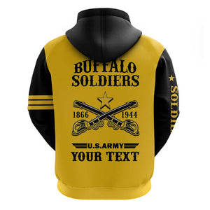 Personalized Afro Buffalo Soldiers Hoodie BSMC United States Army Yellow