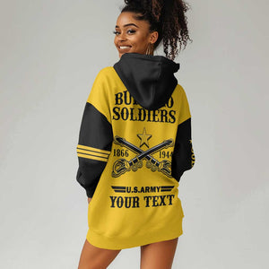 Personalized Afro Buffalo Soldiers Hoodie Dress BSMC United States Army Yellow