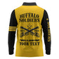 Personalized Afro Buffalo Soldiers Long Sleeve Polo Shirt BSMC United States Army Yellow