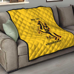 Personalized Afro Buffalo Soldiers Quilt BSMC United States Army Yellow