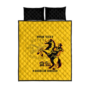 Personalized Afro Buffalo Soldiers Quilt Bed Set BSMC United States Army Yellow