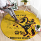 Personalized Afro Buffalo Soldiers Round Carpet BSMC United States Army Yellow
