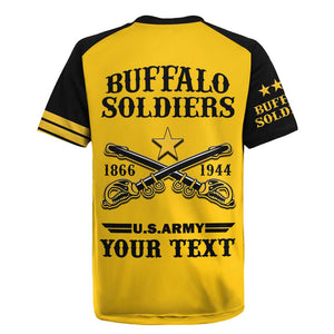 Personalized Afro Buffalo Soldiers Rugby Jersey BSMC United States Army Yellow